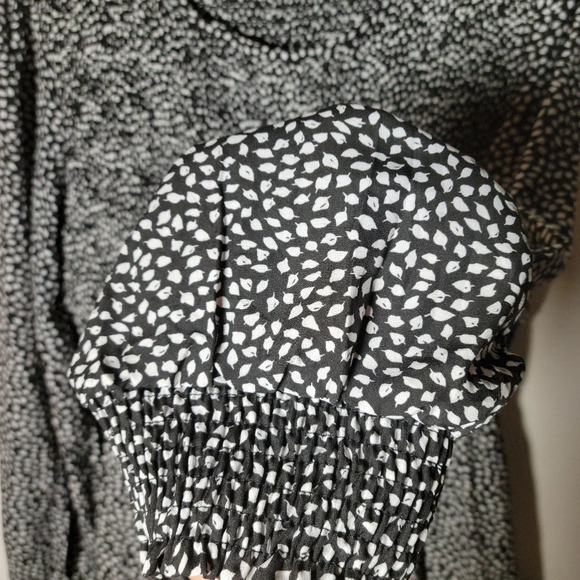 Petal + Pup Black and White Long Sleeve Tiered Modist Midi Dress - Size 10 - Picture 4 of 9